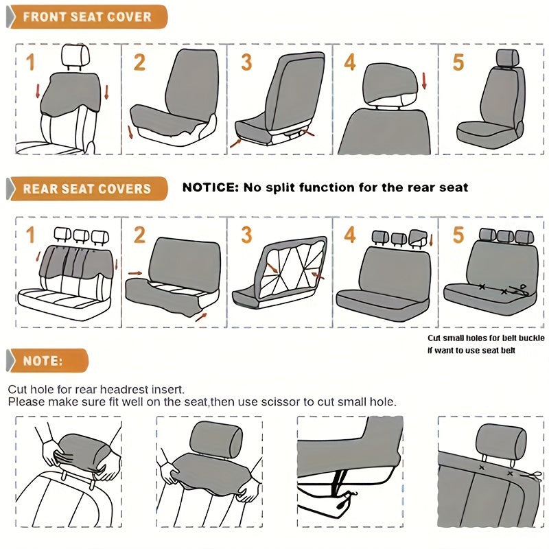Luxury Women’s 5 Seat Car Seat Cover Set by Snagg A Seat Cover