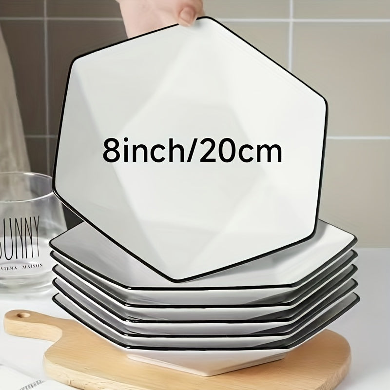 Elegance Ceramic Dinner Plates 8 Inch Brushed Metal Family by Snagg A Plate