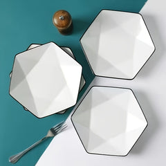 Elegance Ceramic Dinner Plates 8 Inch Brushed Metal Family by Snagg A Plate