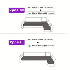 2pcs Yanmo Chenille L-Shaped Sofa Cover by Snagg A Sofa Cover