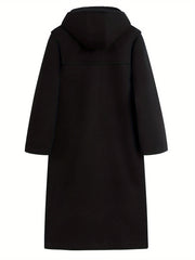 Men’s Casual Long-Length Tweed Coat with Hood & Horn Buttons by Snagg A Coat