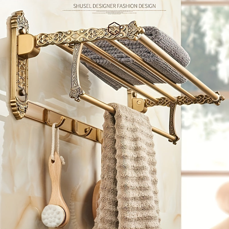 Vintage European-Style Wall-Mounted Towel Rack by Snagg A Rack