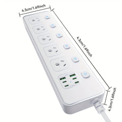 Powerboard with USB | 5 Outlets & 6 Fast Charging Ports (1.8m) by Snagg An Extension Cable