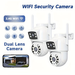 2 Pack 8MP Dual Lens WiFi Security Cameras – Auto Tracking with Human Detection by Snagg An Outdoor Camera