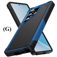Shockproof Contrast Color Bumper Case – for Samsung Galaxy S23 Series - G - Navy Blue & Black / For S23+ - Phone Cases