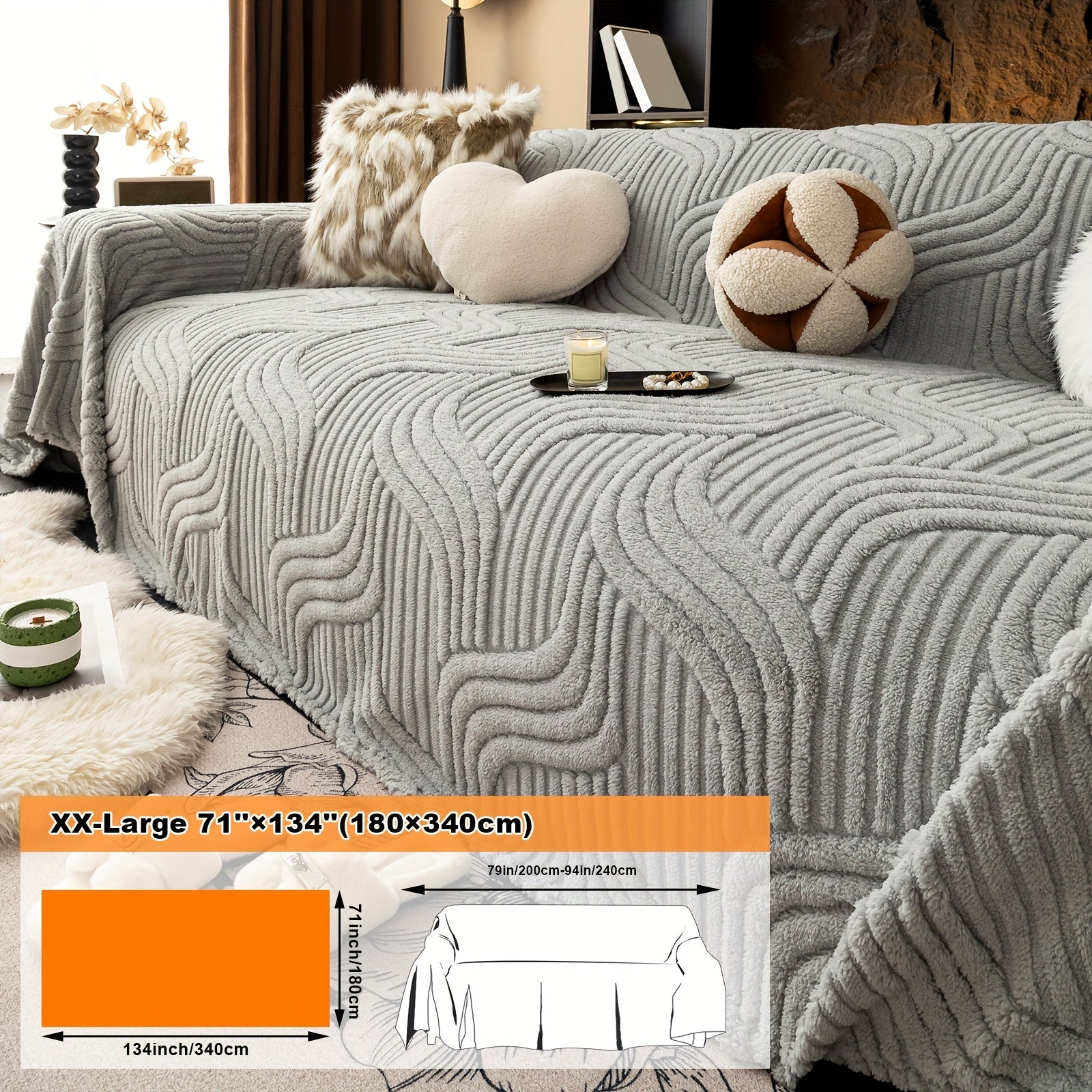 Oversized, Soft & Durable Plush Sofa Cover by Snagg A Sofa Cover