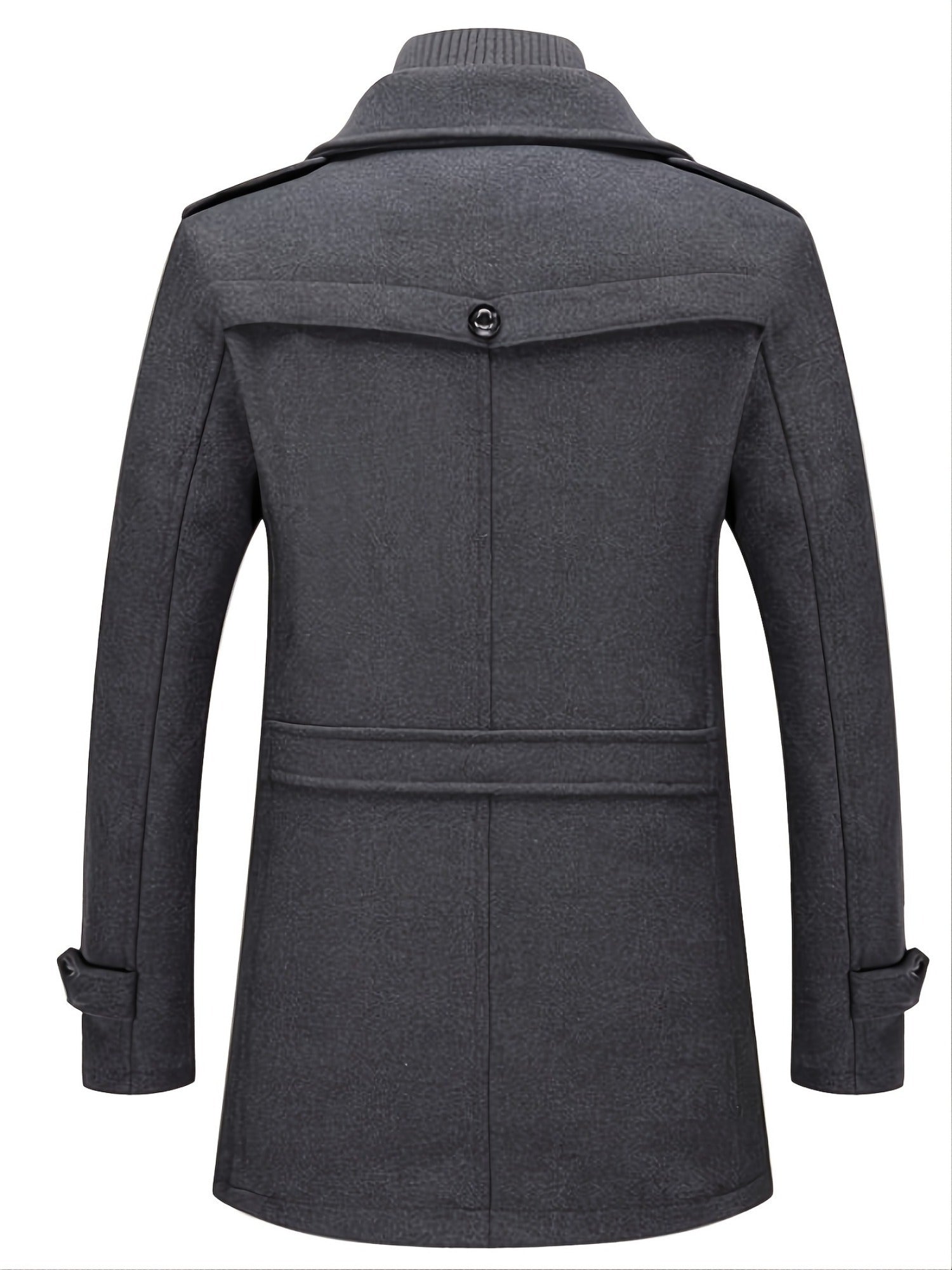 Men’s Elegant Double Collar Wool-Blend Trench Coat by Snagg A Coat