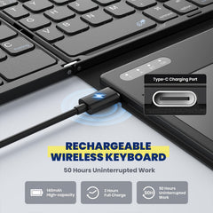 Portable Foldable BT Keyboard with Large Touchpad for Android, Windows, iOS, Mac, PC, Tablet, Phone by Snagg A Wireless Keyboard