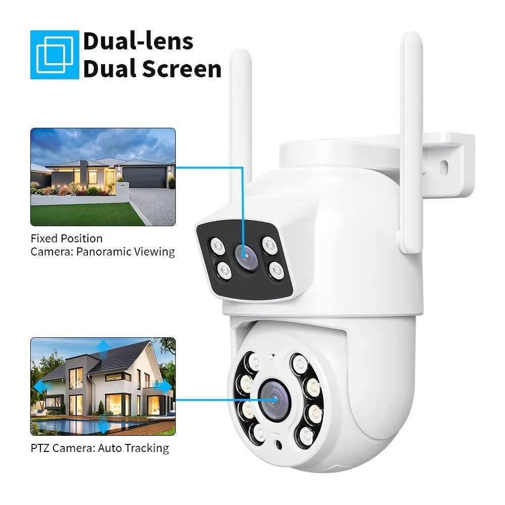 2 Pack 8MP Dual Lens WiFi Security Cameras – Auto Tracking with Human Detection by Snagg An Outdoor Camera