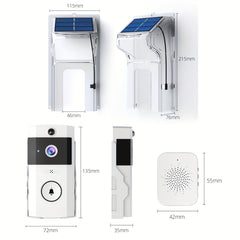 Wireless Solar Powered Video Doorbell HD Camera with Motion Detection by Snagg A Doorbell Camera