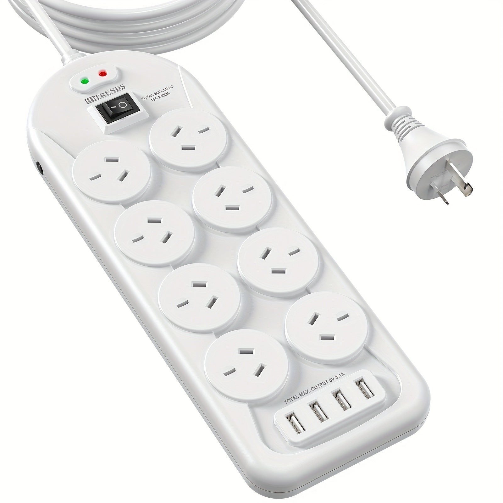 12-in-1 Powerboard with USB | 8 Outlets Surge Protector for Home & Office by Snagg An Extension Cable
