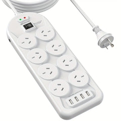 12-in-1 Powerboard with USB | 8 Outlets Surge Protector for Home & Office by Snagg An Extension Cable