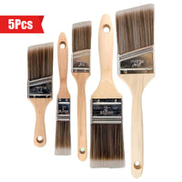 5 Pcs Professional Paint Brush Set - Flat & Angle Brushes