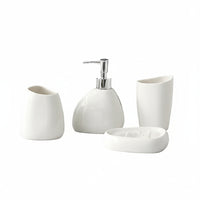 4 Piece White Ceramic Bathroom Set by Snagg A Bathroom Set