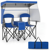 2 Person Folding Camping Chair with Adjustable Canopy by Snagg A Chair