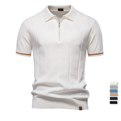 Men's Sport Zipper Polo | Athletic Social & Office Slim Fit Top