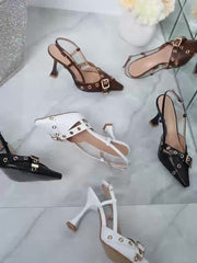 Women’s Buckle Strap Stiletto Sandals by Snagg A Shoes