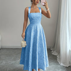 Elegant Sleeveless Maxi Dress with Tie-Back by Snagg A Dress