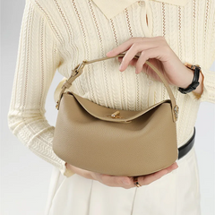 Genuine Leather Minimalist Crossbody Bag – Small Luxury Fashion Handbag & Shoulder Bag for Women (24×11×11cm)