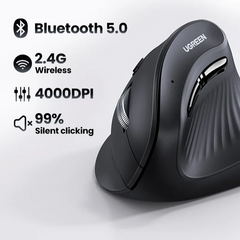 Ergonomic Vertical Wireless Mouse Bluetooth 5.0 & 2.4G Dual Mode for PC & Laptop by Snagg A Gaming Mouse