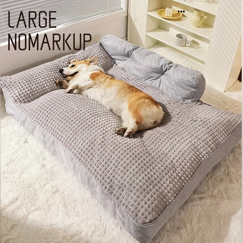 Orthopedic Grey Stripe Dog Bed by Snagg A Pet Bed