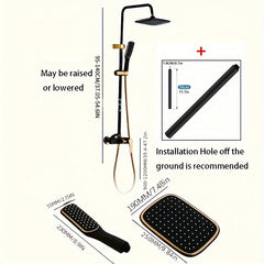 Vintage Gold & Black Shower System by Snagg A Shower Head