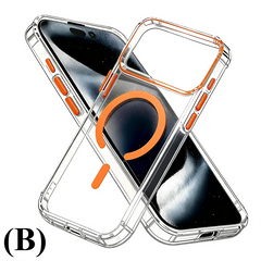 Ultra Slim Luxury Magnetic Case – iPhone 14 Series - B - Orange / Phone Cases & Covers