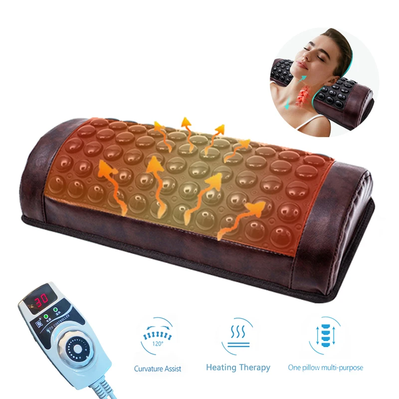 Heating Jade Memory Foam Cervical Pillow – Tourmaline Bianstone Neck Therapy Pillow