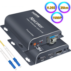HDMI Fiber Optic USB KVM Extender 20KM – Video Transmitter & Receiver over LC Fiber for Keyboard, Mouse & PC