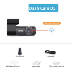 2K QHD Smart Dash Cam (D5) | 360° Rotation & Voice Control