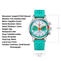 Mechanical Chronograph Pilot Watch – ST19 Swanneck Movement | Sapphire Crystal