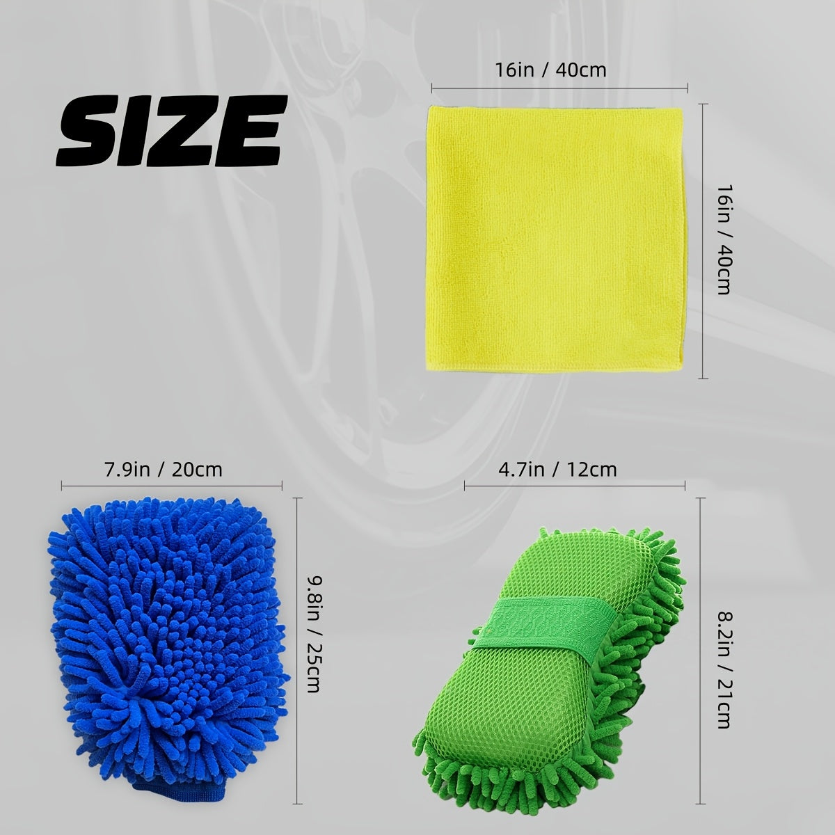 7pcs Car Cleaning Microfibre Sponge Set by Snagg A Microfibre Pad
