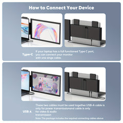 14" FHD 1080P Dual Laptop Screen Extender