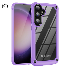 Armor Military Grade Clear Case – Samsung Galaxy S24 Series - C - Purple / S24+ - Phone Cases & Covers