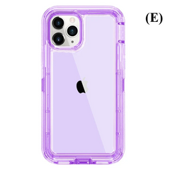 Clear Transparent Shockproof Armor Case - For iPhone 16 Series - E - Lavender / 16Pro - Phone Cases & Covers
