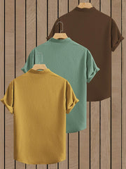 3-Pack Men’s Summer Short Sleeve Dress Shirts - SnaggIt