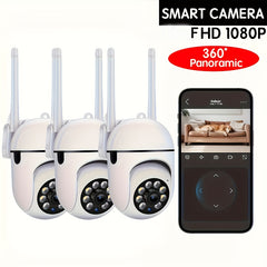 3 Pack 1080P HD Smart Security Cameras – 360° Pan by Snagg An Indoor Camera