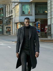 Stylish Wool Blend Men’s Retro Long Coat by Snagg A Coat