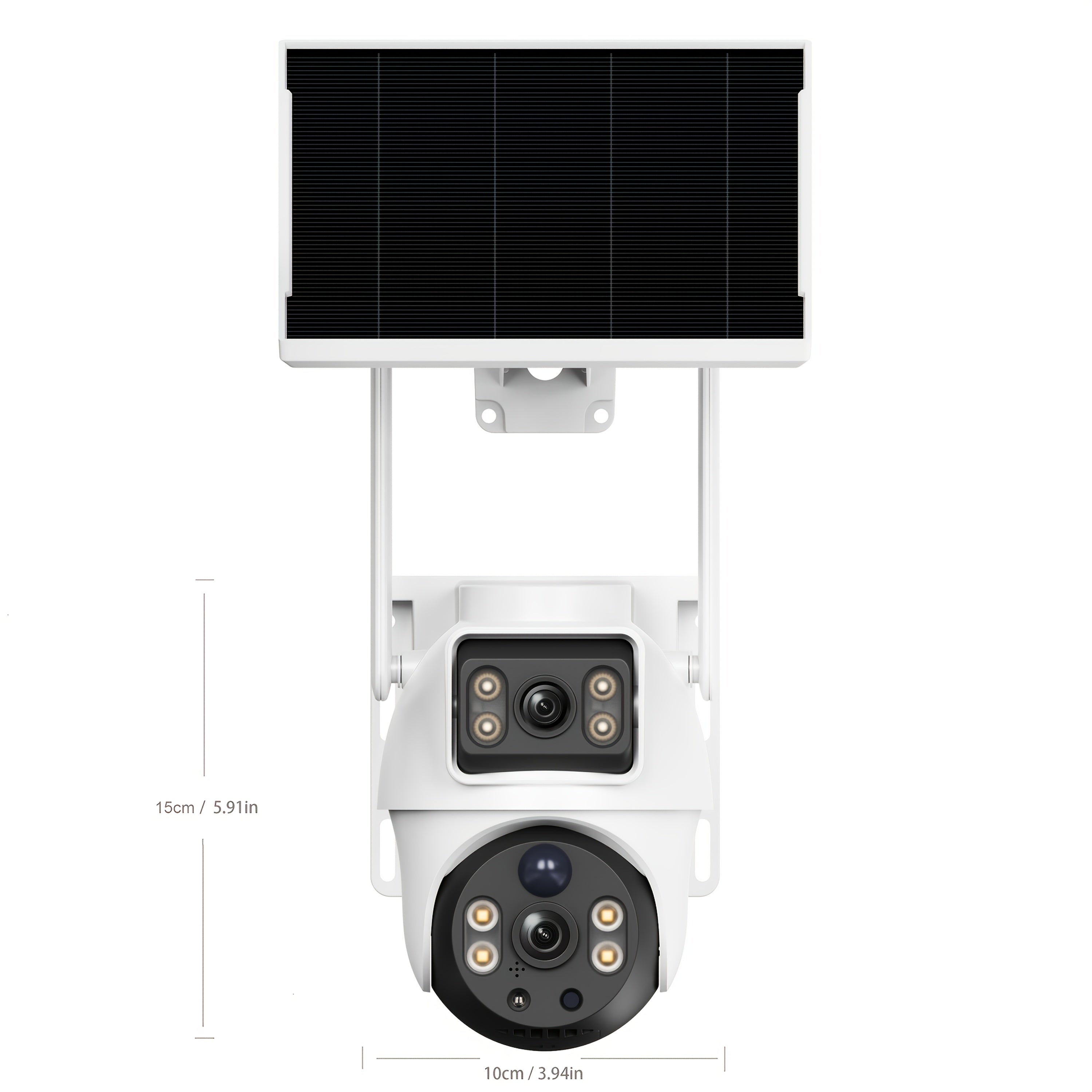 2 Pack 8MP Dual-Lens Solar Powered WiFi Security Cameras by Snagg An Outdoor Camera