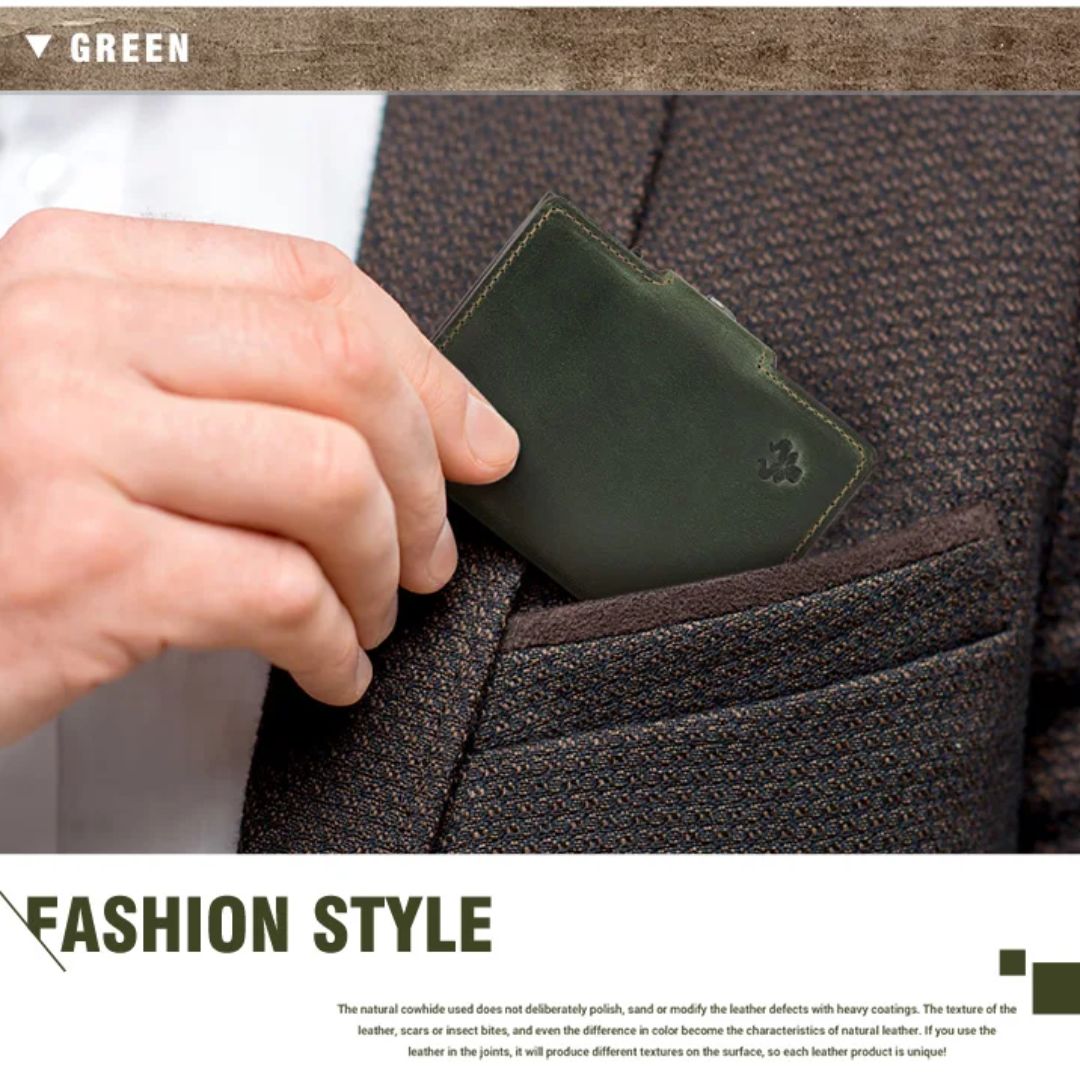 Leather Pop-Up Minimalist Card Holder by Snagg It Wallet