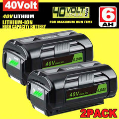 40 V 6.0 Ah Lithium-Ion Replacement Battery Compatible With Ryobi 40 V Cordless Tools & Chargers