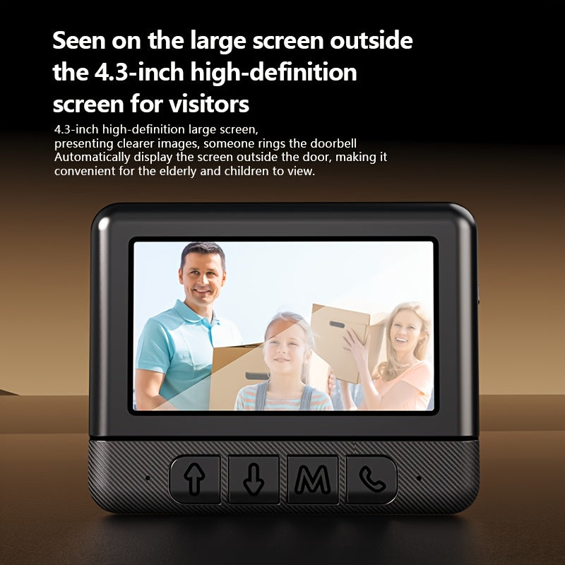 Wireless Video Doorbell with 4.3″ Display by Snagg A Doorbell Camera