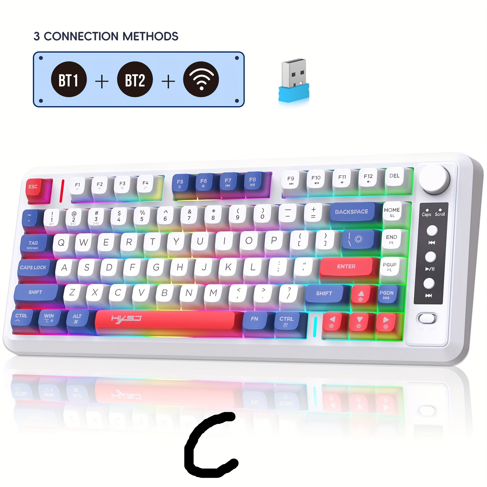 81 Key Wireless Keyboard Type-C Charging & Rechargeable Battery for PC & Mac by Snagg A Keyboard