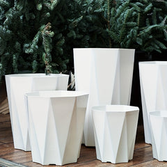 7pcs Geometric Plastic Flower Pots with Drainage by Snagg A Pot