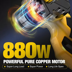 6 Inch Cordless Mini Chainsaw – 2× 21V Batteries | 880W Pure Copper Motor - 2 Chains - Garden Power Tools