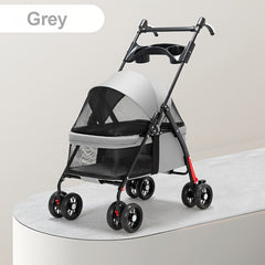 Foldable 4-Wheel Travel Carriage with Mesh Windows by Snagg A Pet Stroller