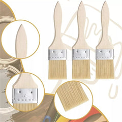 80 Pc Multipurpose Wooden Handle Brush Set - Disposable & Durable