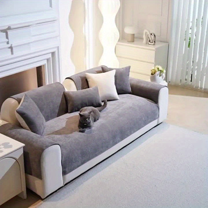 2pcs Yanmo Chenille L-Shaped Sofa Cover by Snagg A Sofa Cover