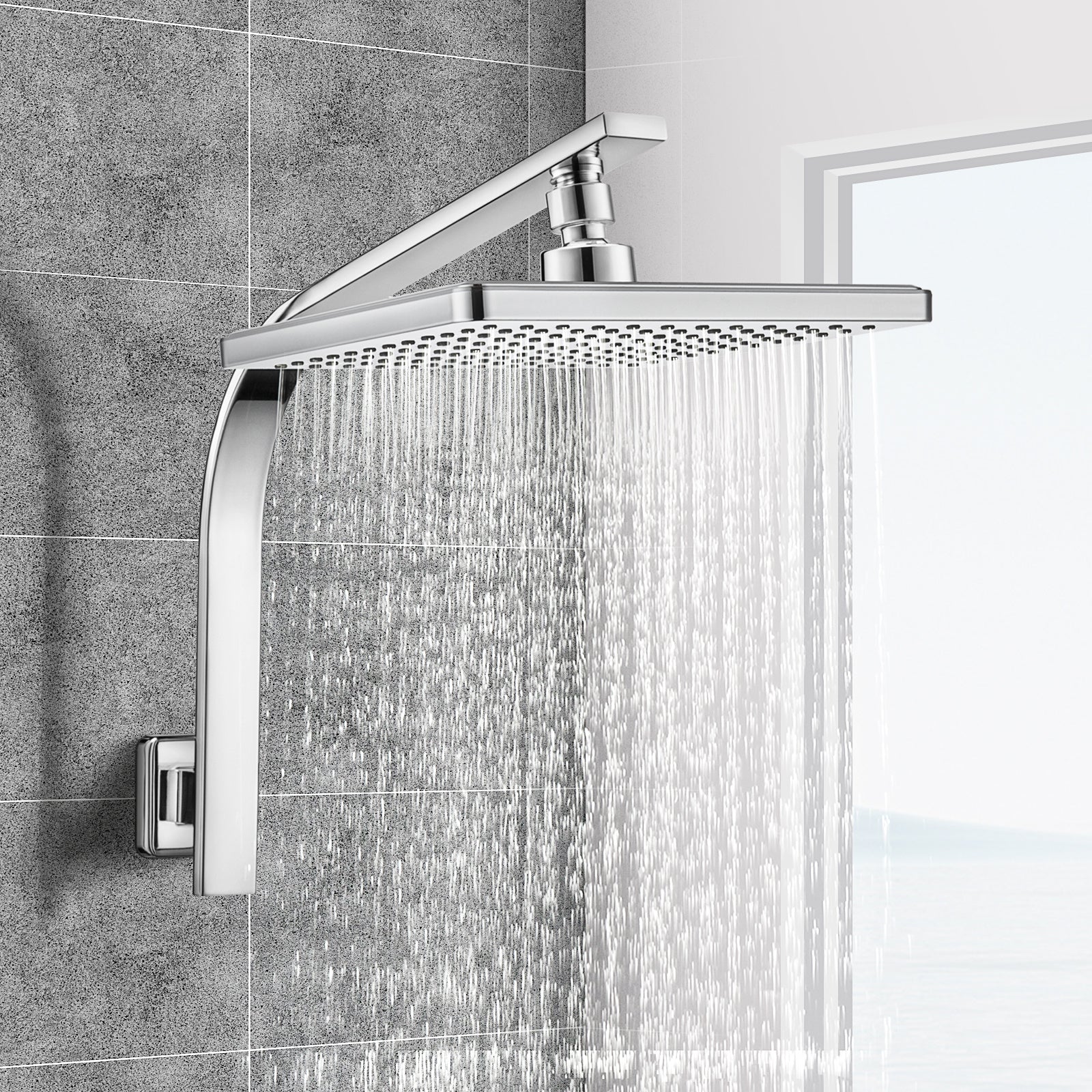 Chrome Rain Shower Head Set by Snagg A Shower Head