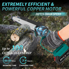 2 in 1 Cordless Pole Saw & Mini 6" Chainsaw by Snagg A Chainsaw
